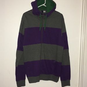Gray and Purple H&M Striped Sweater
